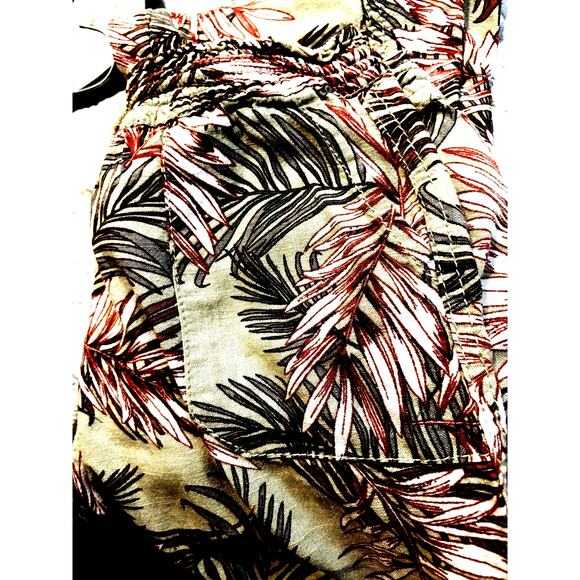 CALI 1850 Linen Blend Palazzo Pants Size Medium Tropical Leaf Print Beach Cruise - Picture 8 of 8